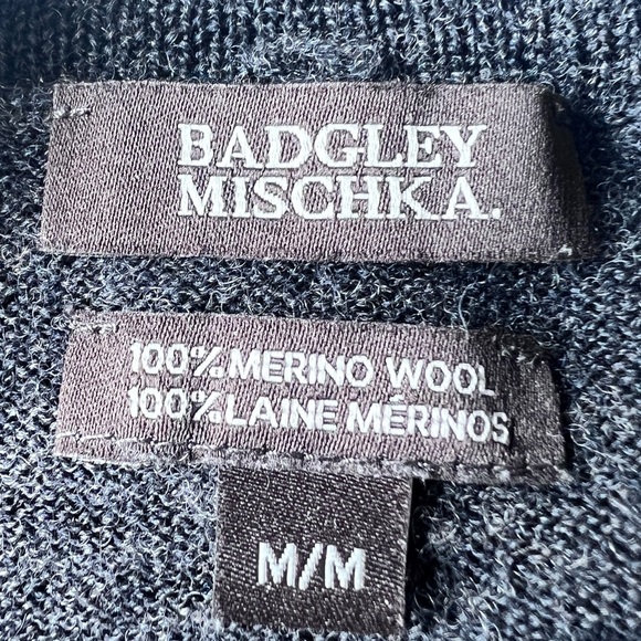 Badgley Mischka. Womens Grey 100% Merino Wool Pullover Fall Sweater Medium - Picture 9 of 9